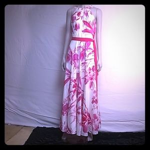 ELiza J FLoral Print Halter Maxi Dress